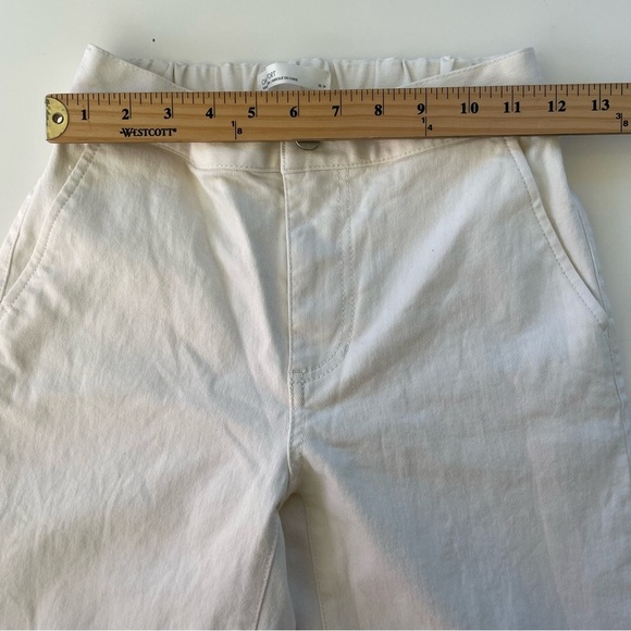 OAK + FORT Women's Cream Long Length Twill Wide Leg Pant Elastic Waist Size XS - Picture 9 of 11